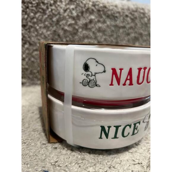 Rae Dunn Peanuts Snoopy Ceramic Bowls - Naughty & Nice - BRAND NEW - Picture 3 of 4